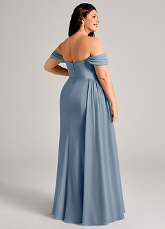 Azazie Amyra Bridesmaid Dresses Twilight Sheath Off the Shoulder Chiffon Convertible Dress image14
