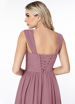 Azazie Angie Bridesmaid Dresses Vintage Mauve A-Line Corset Chiffon Dress image3