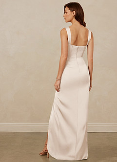 Christian Siriano Bridal for Azazie 1017 Bridesmaid Dresses White Alabaster Sheath Sweetheart Neckline Stretch Satin Dress image5