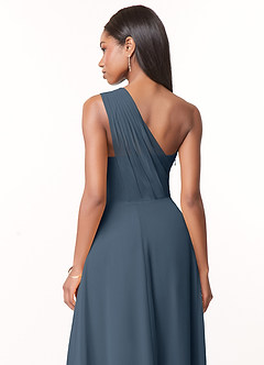 Azazie Ashley Bridesmaid Dresses Neptune A-Line Ruched Chiffon Dress image3
