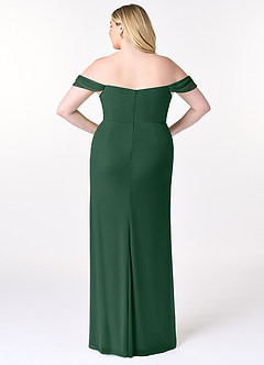 Azazie Tessa Jurken voor bruidsmeisjes Converteerbaar Jurk van Mesh met Kolom Lieverd off-the-shoulder Donkergroen image9