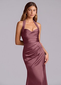 Azazie Destiny Bridesmaid Dresses Desert Rose Mermaid Sweetheart Neckline Stretch Satin Dress image5