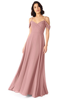 Azazie Tancie At-home Try On Dresses Vintage Mauve A-Line Off the Shoulder Chiffon Convertible Dress image1