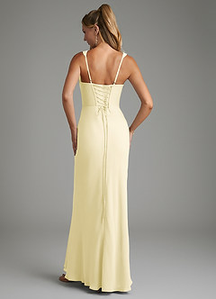 Azazie Asa Bridesmaid Dresses Lemon Sorbet Sheath Corset Chiffon Dress image2
