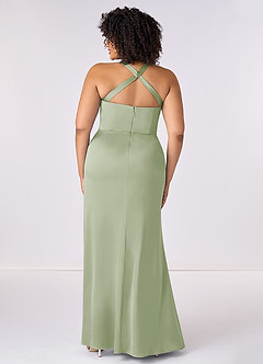 Barbie ♥ Azazie Bridesmaid Dresses Dusty Sage Mermaid Pleated Stretch Satin Dress image7