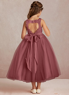Azazie Calla Flower Girl Dresses Amethyst Ball-Gown Lace Tulle Dress image3