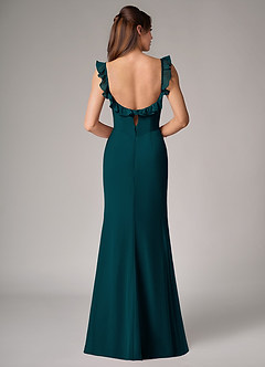 Azazie Callie Bridesmaid Dresses Pine Mermaid Side Slit Chiffon Convertible Dress image2