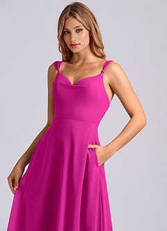 Azazie Beatrice Venta final Vestido de Fucsia de Gasa de Corte en A con Escote de Corazón image6