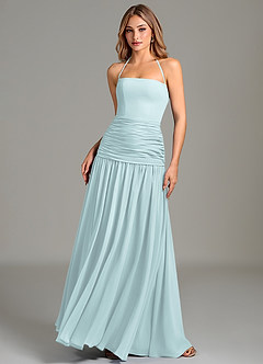 Azazie Vashti Bridesmaid Dresses Mist A-Line Chiffon Dress image1
