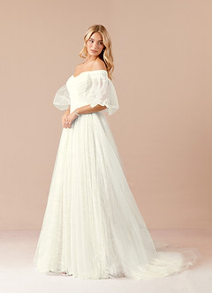 Azazie Vendela Wedding Dresses Ball-Gown Sequins Tulle Chapel Train Dress image3