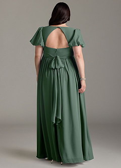Azazie Madisynn Maternity Bridesmaid Dresses Bow Chiffon Floor-Length Dress image6