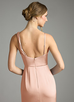 Azazie Samara Suknie dla druhen Syrena Pofałdowany Satyna elastyczna Do ziemi Sukienka image6