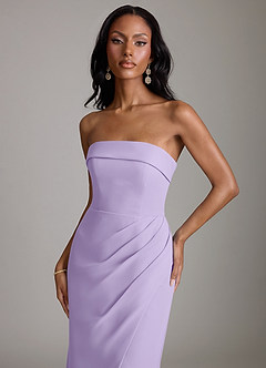 Azazie Aretha Bridesmaid Dresses Lilac A-Line Strapless Chiffon Dress image7