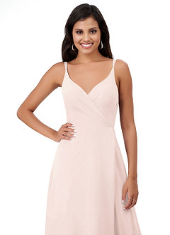 Azazie Lennon Bridesmaid Dresses Rose Petal A-Line Lace Chiffon Dress image6