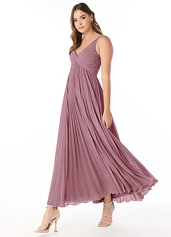 Azazie Raychelle Bridesmaid Dresses Vintage Mauve A-Line V-Neck Chiffon Dress image4