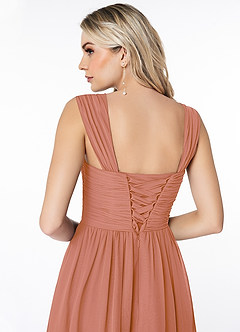 Azazie Angie Bridesmaid Dresses MAI TAI A-Line Corset Chiffon Dress image3