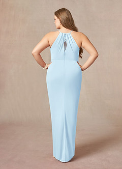 Azazie Hadid Kleider für die Brautmutter Etui Plissee Gittergewebe Kleid Himmelblau image8