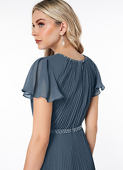 Azazie Kara Modest Bridesmaid Dresses A-Line Pleated Chiffon Floor-Length Dress image6