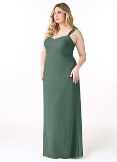 Azazie Denice Brautjungfernkleider Etui Gefaltet Chiffon Kleid Seemoos image11