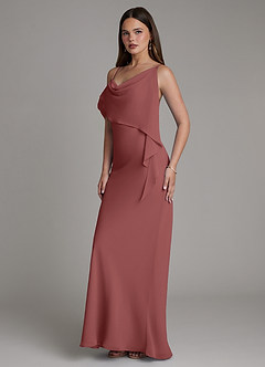 Azazie Yura Bridesmaid Dresses Amethyst Mermaid Off the Shoulder Chiffon Dress image5
