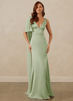Christian Siriano Bridal for Azazie 1011 Bridesmaid Dresses Plunging Stretch Satin Mermaid Dress image1