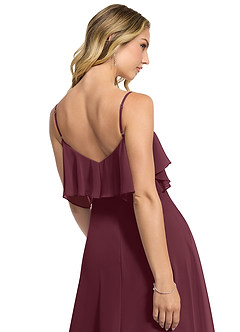 Azazie Jean Bridesmaid Dresses Cabernet A-Line Chiffon Convertible Dress image5
