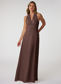 Azazie Fifi Bridesmaid Dresses Ganache A-Line Strapless Chiffon Convertible Dress image2