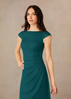 Azazie Janie Final Sale Peacock Mermaid Lace Dress image3