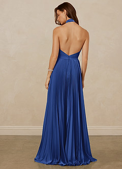 Christian Siriano Bridal for Azazie 1007 Bridesmaid Dresses Royal Blue A-Line Pleated Stretch Satin Dress image5