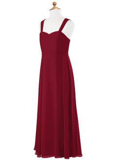 Azazie Simoan Junior Burgundy A-Line Sweetheart Neckline Chiffon Dress image6