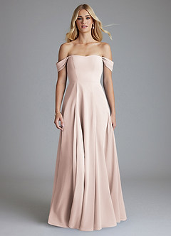 Azazie Seriana Brudtärnklänningar Klä av A-Linje i Chiffong Av axeln Rosenblad image5