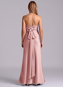 Azazie Ailanie Brudtärnklänningar Klä av Tubklänning i Stretch Satin Axelbandslös Dammig Ros image7