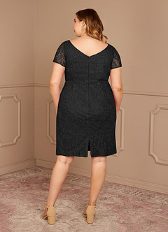 Azazie Lucilia vestidos de madre de la novia Vestido de Negro de Encaje de Recto image9