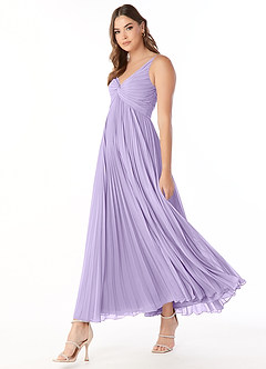 Azazie Raychelle Bridesmaid Dresses Lilac A-Line V-Neck Chiffon Dress image3