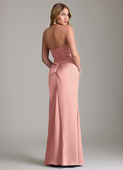 Azazie Lucille Bridesmaid Dresses Rosette Mermaid Strapless Stretch Satin Convertible Dress image2