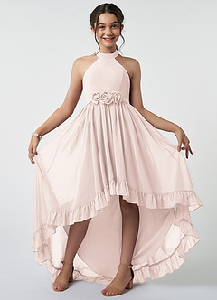 Azazie Hermione Junior Rose Petal A-Line Chiffon Dress image2