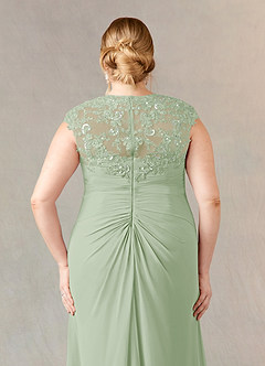Azazie Birdie Mother of the Bride Dresses Dusty Sage A-Line Queen Anne Sequins Chiffon Dress image12