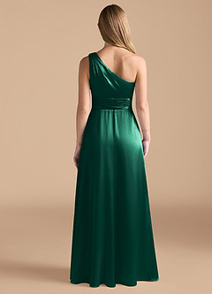 Azazie Dallas Final Sale Auburn A-Line One Shoulder Metallic Satin Dress image2