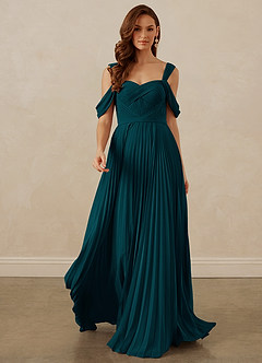 Christian Siriano Bridal for Azazie 1013 Bridesmaid Dresses Pleated Off Shoulder Chiffon A-Line Dress image9