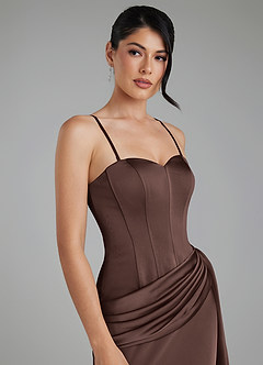 Azazie Draya Bridesmaid Dresses Ganache Mermaid Strapless Stretch Satin Dress image9