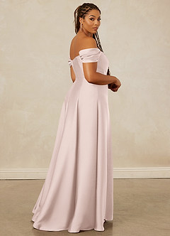 Christian Siriano Bridal for Azazie 1002 Bridesmaid Dresses Blushing Pink A-Line Off the Shoulder Stretch Satin Convertible Dress image15