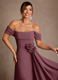 Azazie Amherst vestidos de madre de la novia Vestido de Sangrado de Gasa de Corte en A con Vestidos sin tirantes image6