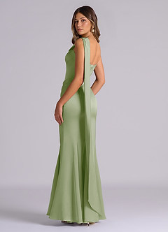 Azazie Inara Suknie dla druhen Syrena Pofałdowany Satyna elastyczna Do ziemi Sukienka image6