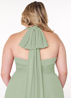 Azazie Fifi Vestidos de damas de honor Vestido de Salvia Polvorienta de Gasa de Corte en A Convertible con Sin tirantes image14
