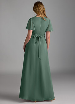 Azazie Zaniah Bridesmaid Dresses Sea Moss A-Line Chiffon Dress image2