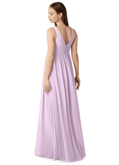 Azazie Yetta Maternity Bridesmaid Dresses A-Line V-Neck Gathered Chiffon Floor-Length Dress image5