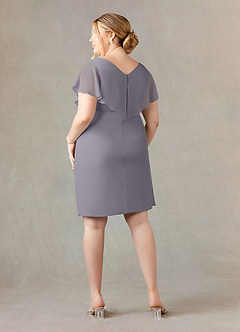 Azazie Julia Mother of the Bride Dresses Shadow Sheath V-Neck Pleated Chiffon Dress image9