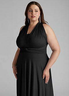Black Azazie Infinity Jersey Wrap A-Line Dress Bridesmaid Dresses | Azazie