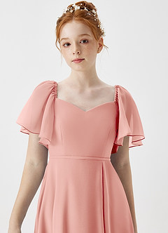 Azazie Chloe Junior Rosette A-Line Sweetheart Neckline Chiffon Dress image6