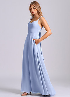 Azazie Beatrice 신부 들러리 드레스 A라인 스윗하트 네크라인 쉬폰 바닥 길이 드레스 image5